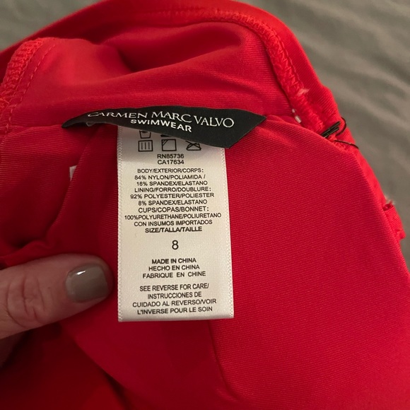 Red Carmen Marc Valvo one piece swimsuit NWT - Picture 3 of 4